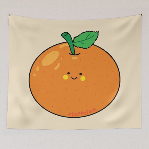 Item preview, Cute orange citrus fruit with leaf designed and sold by fluffyfamcraft.