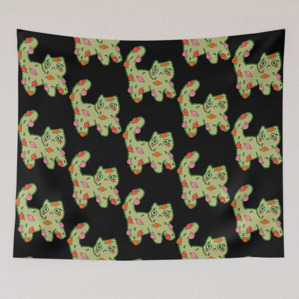 Item preview, Rose Bush Cat Cute Floral Kitten Cottagecore Illustration designed and sold by Pudgeproject.