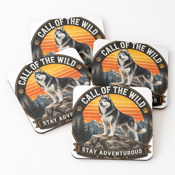 Item preview, Call of the Wild - Stay Adventurous Stay Free Husky Dog Vintage Design designed and sold by PawFusionArt.