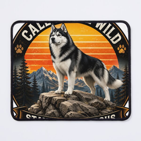 Item preview, Call of the Wild - Stay Adventurous Stay Free Husky Dog Vintage Design designed and sold by PawFusionArt.