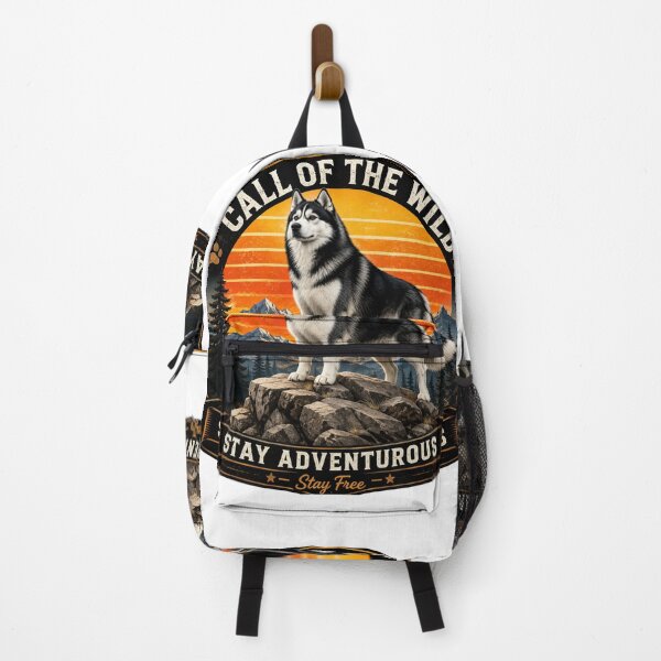 Item preview, Call of the Wild - Stay Adventurous Stay Free Husky Dog Vintage Design designed and sold by PawFusionArt.