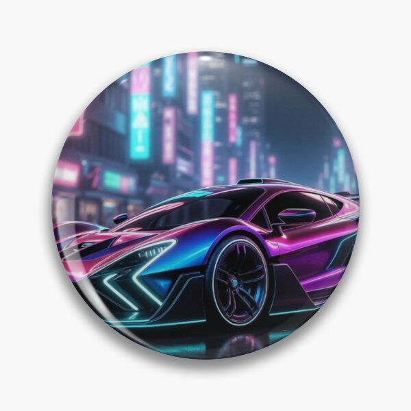 Item preview, Cyberpunk Neon Supercar Synthwave Poster designed and sold by Nexus Space.