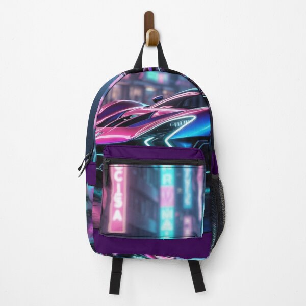 Item preview, Cyberpunk Neon Supercar Synthwave Poster designed and sold by Nexus Space.