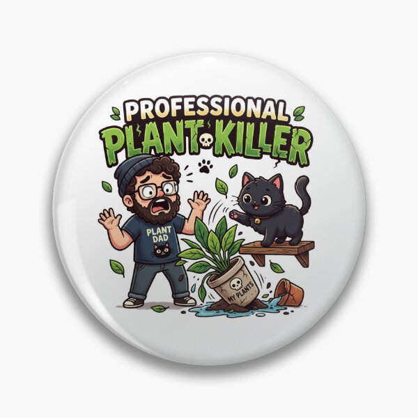 Item preview, Professional Plant Killer Black Cat Dad Funny Kawaii T-Shirt designed and sold by Ashley critters.