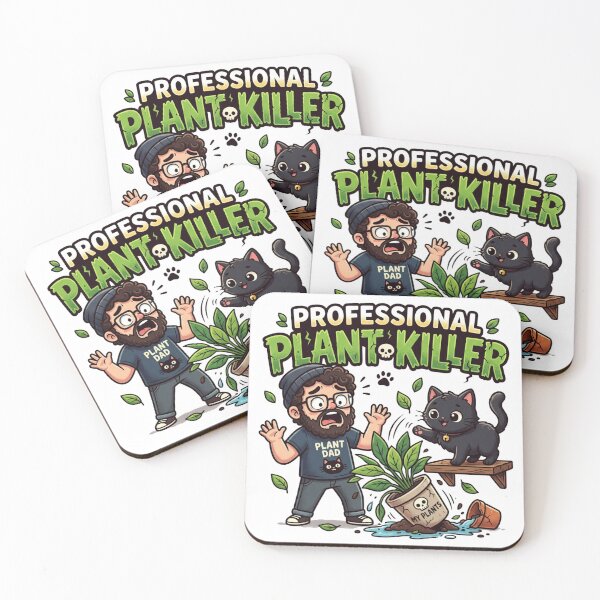 Item preview, Professional Plant Killer Black Cat Dad Funny Kawaii T-Shirt designed and sold by Ashley critters.