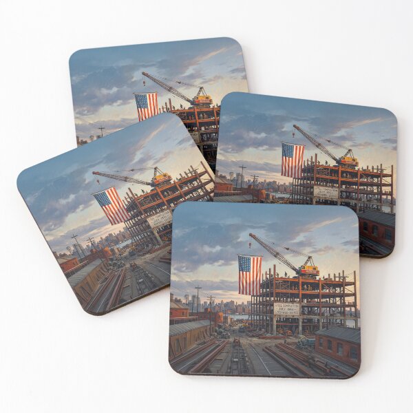 Aperçu de l'œuvre Construction Steel Completion American Flag créée et vendue par Home Decor Art.