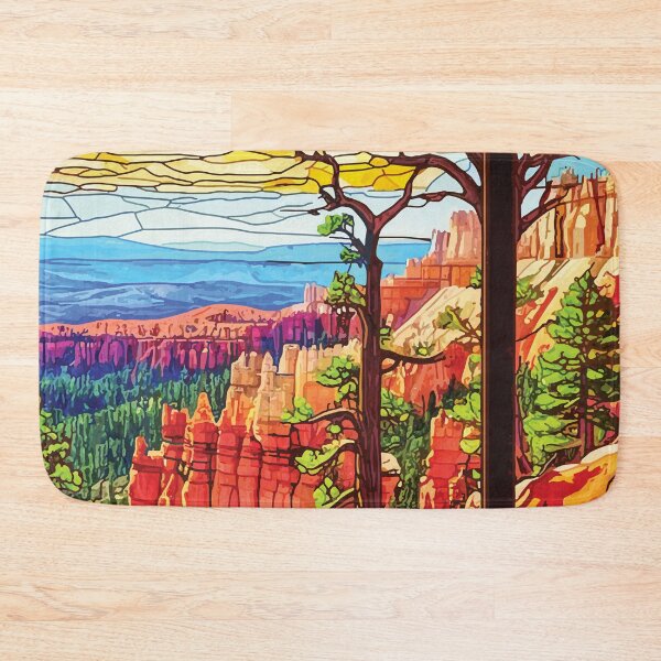 Item preview, Stained Glass Bryce Canyon National Park Mosaic Landscape Sunset  designed and sold by designmari.