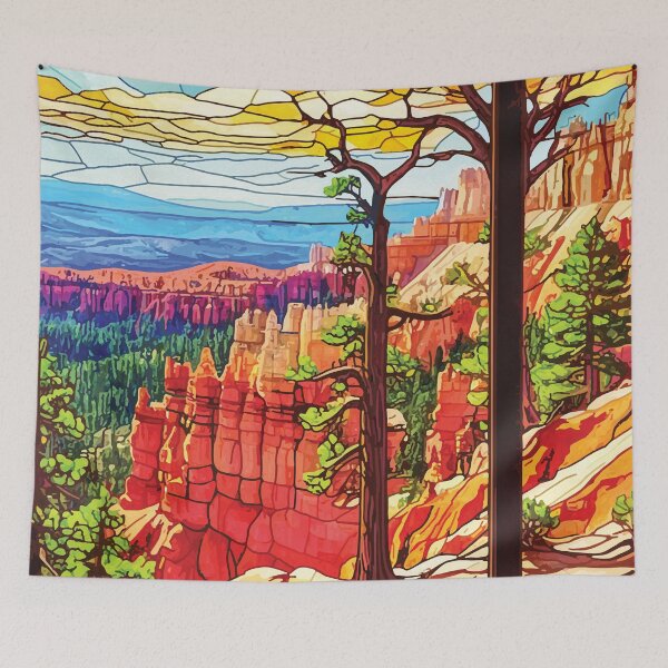 Item preview, Stained Glass Bryce Canyon National Park Mosaic Landscape Sunset  designed and sold by designmari.