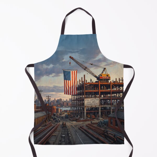 Item preview, Construction Steel Completion American Flag designed and sold by Home Decor Art.