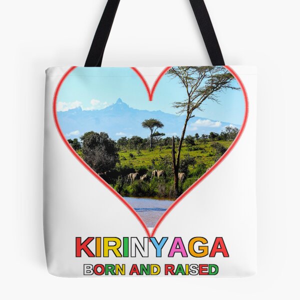 Item preview, Kirinyaga Born and Raised Kenya Pride Heart Design Mount Kenya Elephant African Wildlife Gif designed and sold by Igrowlab254.