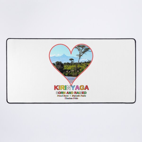 Item preview, Kirinyaga Born and Raised Kenya Pride Heart Design Mount Kenya Elephant African Wildlife Gif designed and sold by Igrowlab254.