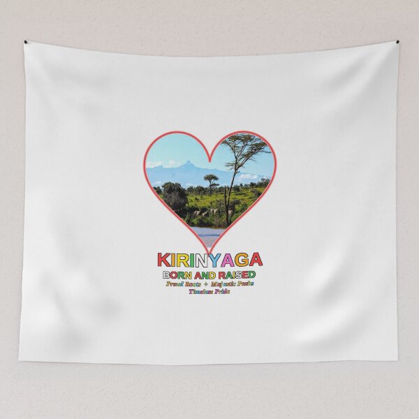 Item preview, Kirinyaga Born and Raised Kenya Pride Heart Design Mount Kenya Elephant African Wildlife Gif designed and sold by Igrowlab254.