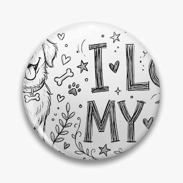 Item preview, Cute Hand Drawn Line Art - I Love My Dog designed and sold by BeshayArt1.