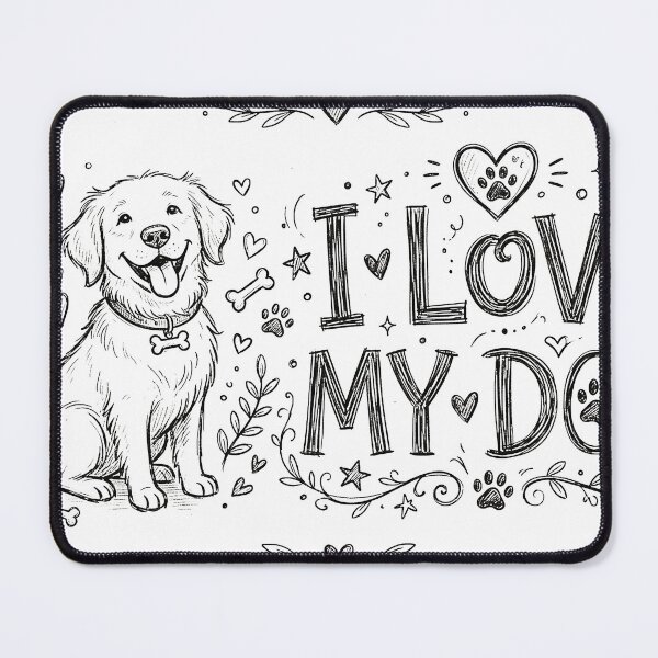 Item preview, Cute Hand Drawn Line Art - I Love My Dog designed and sold by BeshayArt1.