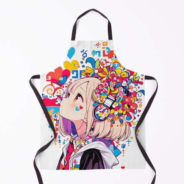 Item preview, Color Burst Anime Girl with Floral Headphones | Kawaii Pop Art Aesthetic Illustration designed and sold by Dyan4.
