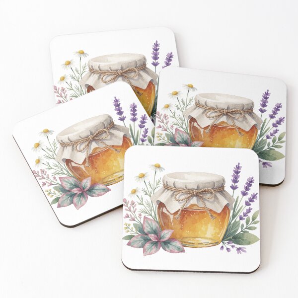 Item preview, Honey Jar Wildflowers Botanical Illustration designed and sold by AillustriaAK.
