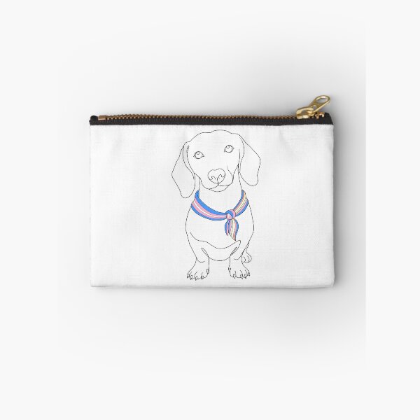 Item preview, Minimalist Dachshund with Transgender Pride Bandana | Dog Line Art designed and sold by TrueColorAr.