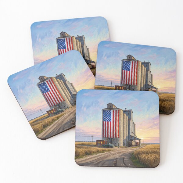 Aperçu de l'œuvre American Flag Grain Silo créée et vendue par Home Decor Art.