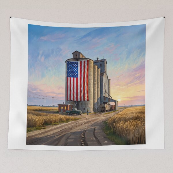 Artikelvorschau, American Flag Grain Silo entworfen und verkauft von Home Decor Art.