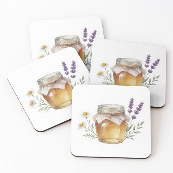 Item preview, Honey Jar Wildflowers Botanical Illustration designed and sold by AillustriaAK.