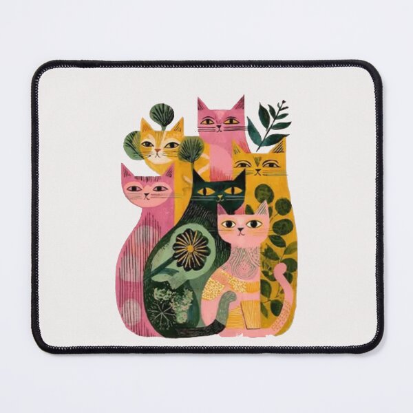 Item preview, Colorful Geometric Cats Abstract Art designed and sold by Gbriel3.