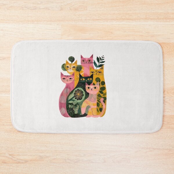 Item preview, Colorful Geometric Cats Abstract  Art   designed and sold by Gbriel3.