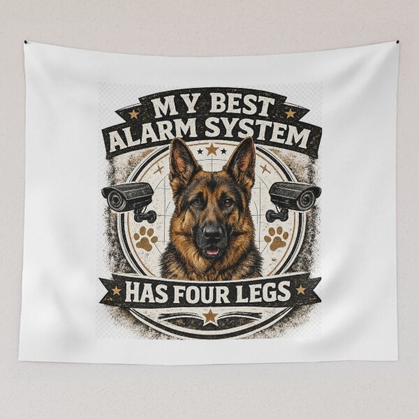 Item preview, My Best Alarm System Has Four Legs Funny German Shepherd Dog Owner Gift T-Shirt Sticker designed and sold by Igrowlab254.
