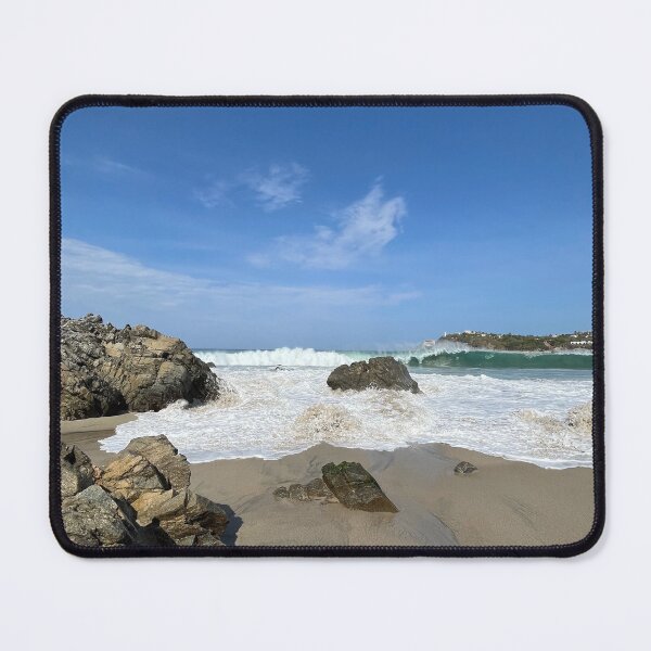 Item preview, A powerful green surf wave breaks in a rocky ocean bay. designed and sold by Art of Momenz.