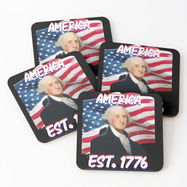 Item preview, America Est 1776 George Washington US Flag Independence Day designed and sold by Kuzmier.
