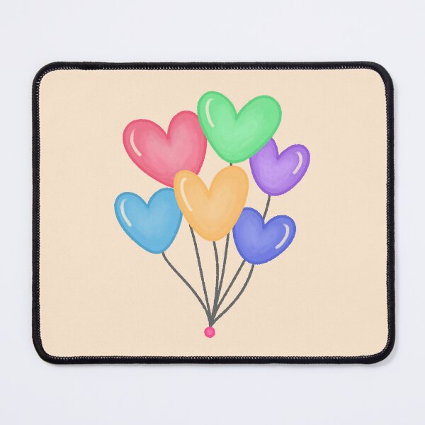 Item preview, Colorful Heart Balloons Bunch Hand Drawn Cute Illustration designed and sold by ubborn.
