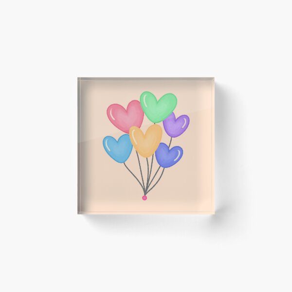 Item preview, Colorful Heart Balloons Bunch Hand Drawn Cute Illustration designed and sold by ubborn.