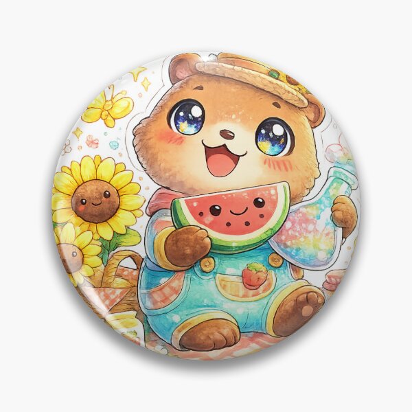 Item preview, Baby Capybara Picnic Buddy – Cute Kawaii Sticker designed and sold by blossomfun.