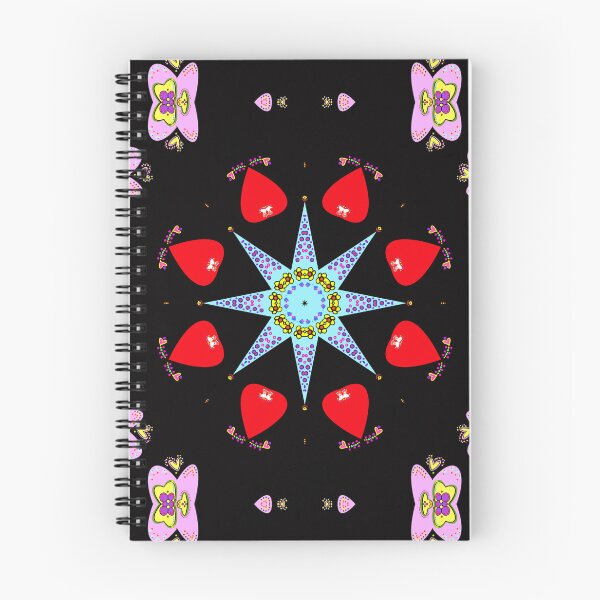 Item preview, Vibrant Black,Red and Pink Heart Mandala designed and sold by Tinsleybluebell.