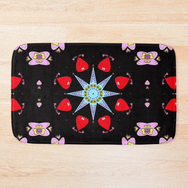 Item preview, Vibrant Black,Red and Pink Heart Mandala designed and sold by Tinsleybluebell.