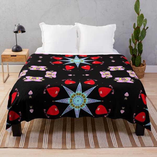 Item preview, Vibrant Black,Red and Pink Heart Mandala designed and sold by Tinsleybluebell.