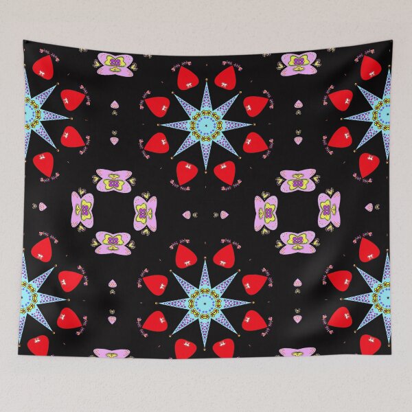 Item preview, Vibrant Black,Red and Pink Heart Mandala designed and sold by Tinsleybluebell.