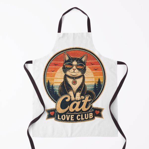 Item preview, Retro Cat Love Club - Vintage Cool Cat Sunset designed and sold by Lu7u.