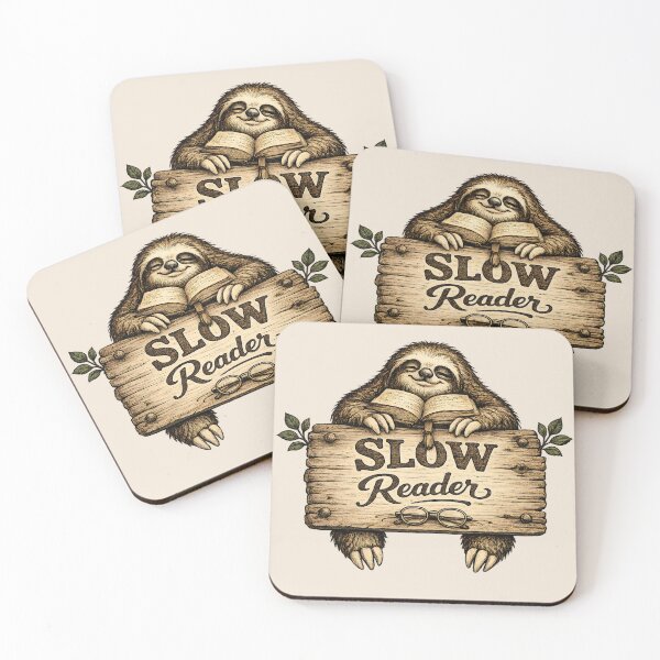Item preview, Slow Reader Sloth Vintage Book Lover Design designed and sold by NowaPrintNest.