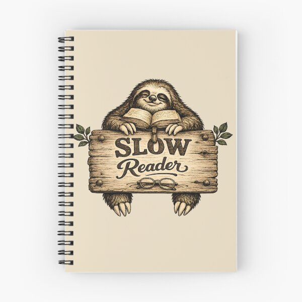 Item preview, Slow Reader Sloth Vintage Book Lover Design designed and sold by NowaPrintNest.