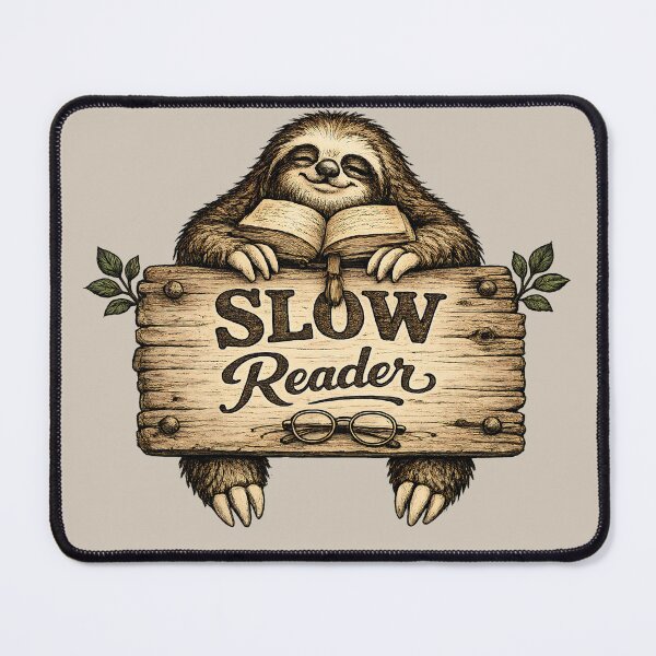 Item preview, Slow Reader Sloth Vintage Book Lover Design designed and sold by NowaPrintNest.