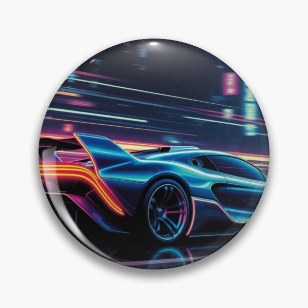 Item preview, Cyberpunk Hypercar Neon Light Trails Poster designed and sold by Nexus Space.