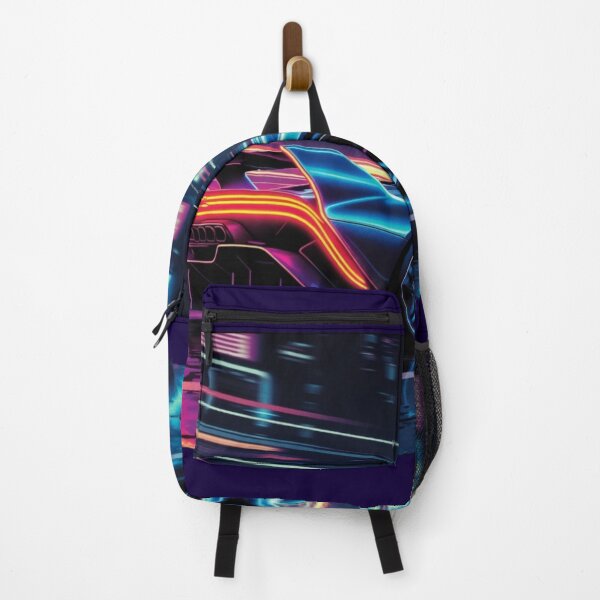 Item preview, Cyberpunk Hypercar Neon Light Trails Poster designed and sold by Nexus Space.