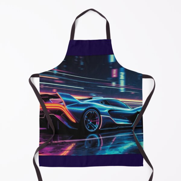 Item preview, Cyberpunk Hypercar Neon Light Trails Poster designed and sold by Nexus Space.