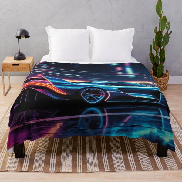 Item preview, Cyberpunk Hypercar Neon Light Trails Poster designed and sold by Nexus Space.