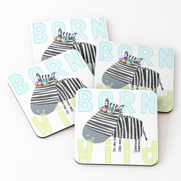 Item preview, Born Wild! Funny Jungle Zebra With Born Wild Text By Artist Carla Daly. designed and sold by Carla Daly.