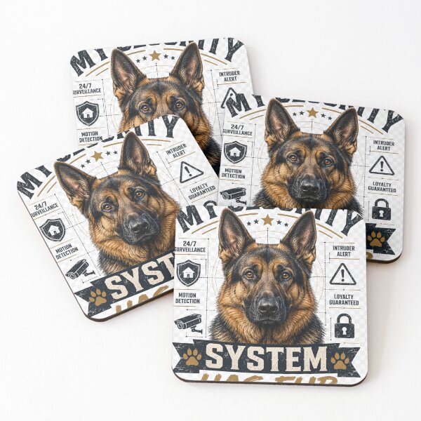 Item preview, My Security System Has Fur Funny German Shepherd Dog Owner Gift T-Shirt Sticker designed and sold by Igrowlab254.