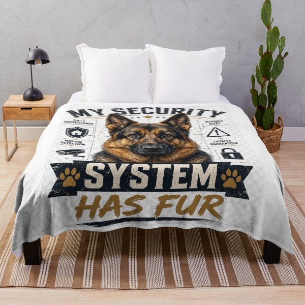 Item preview, My Security System Has Fur Funny German Shepherd Dog Owner Gift T-Shirt Sticker designed and sold by Igrowlab254.