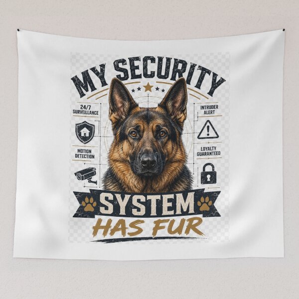 Item preview, My Security System Has Fur Funny German Shepherd Dog Owner Gift T-Shirt Sticker designed and sold by Igrowlab254.