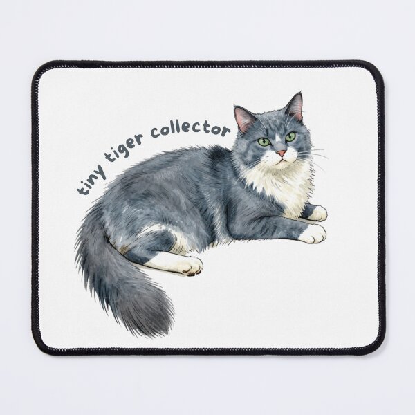 Item preview, Tiny Tiger Collector Sticker | Gray & White Cat Vinyl Decal | Cute Cat Lover Gift | Fluffy Kitty Laptop & Water Bottle Sticker designed and sold by Safiacreatess.