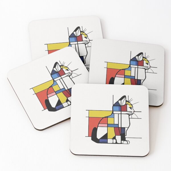 Item preview, Mondrian Cat  Abstract Geometric Art   designed and sold by Gbriel3.